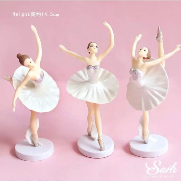 3 piece Ballet Girls Decoration Cake Topper Weddin - Picture 2 of 5